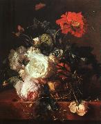 HUYSUM, Jan van Basket of Flowers sf USA oil painting reproduction